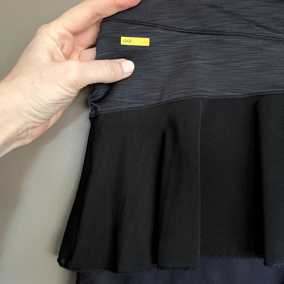 Lole Ace Skort Black‎ Grey Size Medium Tennis Running Golf Gym Skirt Shorts - Picture 5 of 12